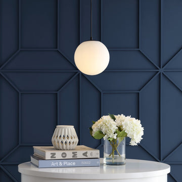 Bleecker 7.75" Metal/Glass Globe LED Pendant
